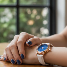 Kupfer-Roségold-Schneeflocken-Analog-Uhr für Damen Armbanduhr