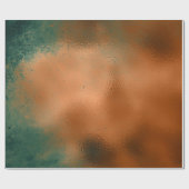 Kupfer Rost Aquamarin Patina Metallic Grungy Abstr Geschenkpapier (Flach)