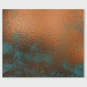 Kupfer Rost Aquamarin Patina Metallic Honig Abstra Geschenkpapier (Flach)
