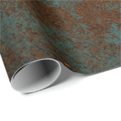 Kupfer Rost Aquamarin Patina Metallic Honig Abstra Geschenkpapier (Rolleneckpunkt)