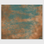 Kupfer Rost Aquamarin Patina Metallic Urban Abstra Geschenkpapier (Flach)