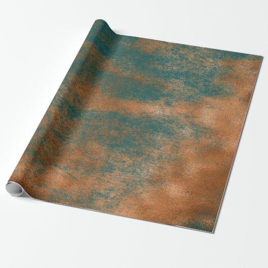 Kupfer Rost Aquamarin Patina Metallic Urban Abstra Geschenkpapier (Ungerollt)