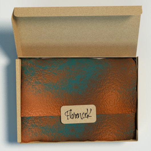 Kupfer Rost Aquamarin Patina Metallisches Glas Abs Geschenkpapier