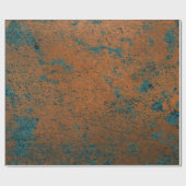 Kupfer Rost Blue Patina Metallic Abstrakt Aquamari Geschenkpapier (Flach)