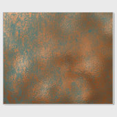 Kupfer Rost Blue Patina Metallic Abstrakt Aquamari Geschenkpapier (Flach)