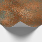 Kupfer Rost Blue Patina Metallic Abstrakt Aquamari Geschenkpapier (Ecke)