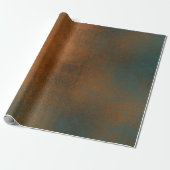 Kupfer Rost Blue Patina Metallic Grungy Abstrakt Geschenkpapier (Ungerollt)