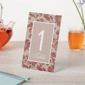 Kupfer-Rost-Damast Hochzeit Sockelschild (In SItu)