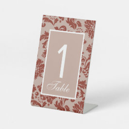 Kupfer-Rost-Damast Hochzeit Sockelschild