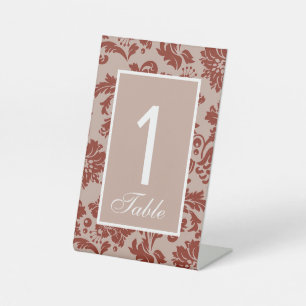 Kupfer-Rost-Damast Hochzeit Sockelschild