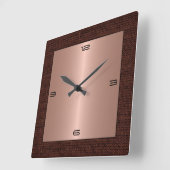 Kupfer rostfreier Stahl Moderne Burlap Border Quadratische Wanduhr (Winkel)
