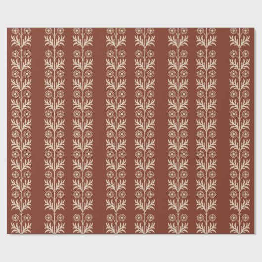 Kupfer Rote Künste und Handwerkskunst Blumenstreif Geschenkpapier (Flach)