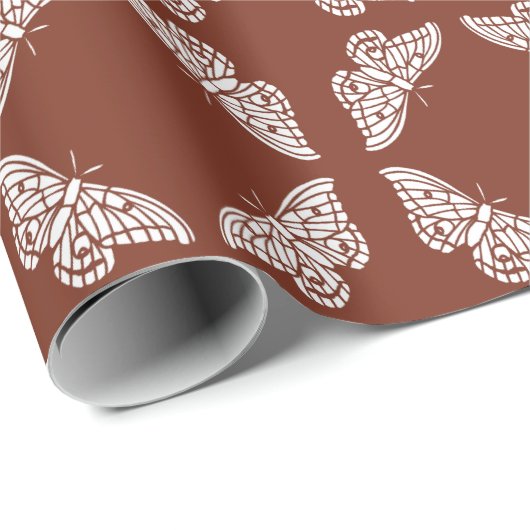 Kupfer Rote Künste und Kunsthandwerk Schmetterling Geschenkpapier (Rolleneckpunkt)