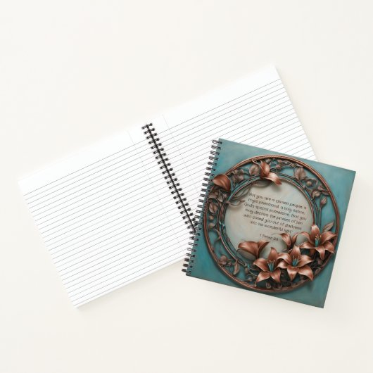 Kupfer-Rundflora verbringen Zeit mit Gott Journal Notizblock (Innenseite)