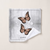 Kupfer Schmetterling Blumenmatte Set (Waschlappen)