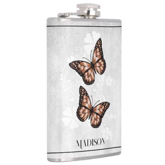 Kupfer-Schmetterling-Floral-Flasche Flachmann (Rechts)