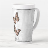 Kupfer Schmetterling Personalisiert Latte Tasse (Rechte Ecke)