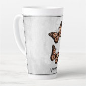 Kupfer Schmetterling Personalisiert Latte Tasse (Linke Ecke)