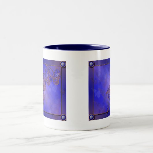 Kupfer-Schmetterlinge-Tasse Zweifarbige Tasse (Mittel)