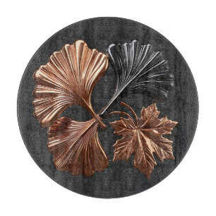 Kupfer-Schwarz-Ginkgo-Ahorn-Metallische Blätter Schneidebrett