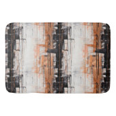 Kupfer, Schwarz und Weiß, Abstrakte Tropffarbe Badematte (Vorderseite)