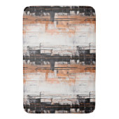 Kupfer, Schwarz und Weiß, Abstrakte Tropffarbe Badematte (Vorderseite Vertikal)