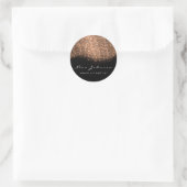 Kupfer Schwarz-weißer Glitzer Makeup Artist Beauty Runder Aufkleber (Tasche)