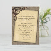 Kupfer Scroll Elegant Steampunk Hochzeit Einladung (Stehend Vorderseite)