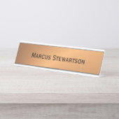 Kupfer-Shine-Winkel Schreibtischnamensplakette (Vorderseite )