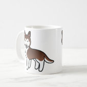 Kupfer Siberischer Husky Cartoon Dog Kaffeetasse (Vorderseite Links)