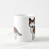 Kupfer Siberischer Husky Cartoon Dog Kaffeetasse (Mittel)