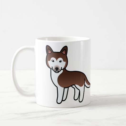 Kupfer Siberischer Husky Cartoon Dog Kaffeetasse (Links)