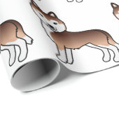 Kupfer Siberischer Husky Niedlich Hund Muster Geschenkpapier (Rolleneckpunkt)