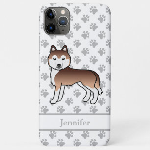 Kupfer-Sibirischer-Husky-Cartoon-Hund & Name Case-Mate iPhone Hülle