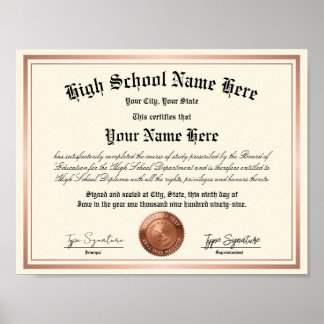 Kupfer-Siegel High School Diploma, Homeschooling Poster