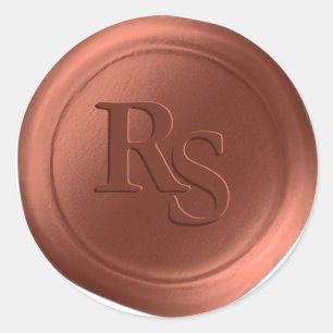Kupfer-Spice-Doppelmonogramm Hochzeitswax-Siegel Runder Aufkleber