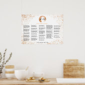 Kupfer-Spray-Hochzeitskarte A-Z mit Namen Poster (Küche)