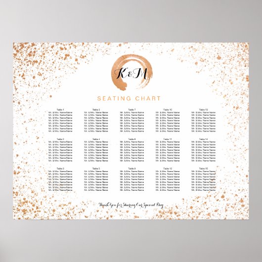 Kupfer-Spray-Hochzeitsstift Poster (Vorne)