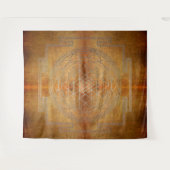 Kupfer Sri Yantra - Tapestry Wandteppich (Vorderseite (Horizontal))