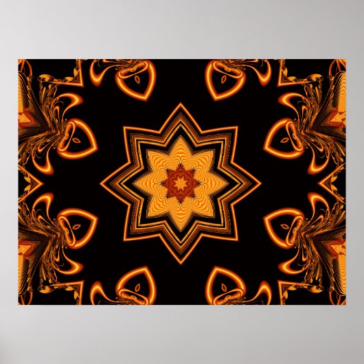 Kupfer Star Kaleidoskop Poster (Vorne)