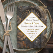 Kupfer Steampunk Einzigartige Hochzeit Einladung