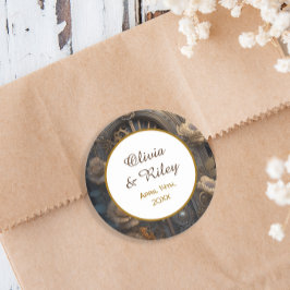 Kupfer Steampunk Einzigartige Hochzeit Runder Aufkleber