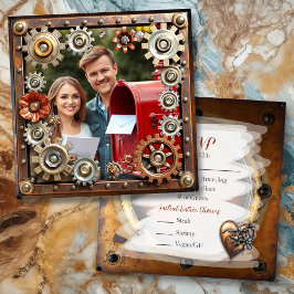 Kupfer Steampunk Personalisiert Wedding RSVP Save The Date