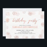 Kupfer Stilvoll Moderne 50., 60. Geburtstagsparty Einladung<br><div class="desc">Feiern Sie Ihren besonderen Tag mit diesem stilvollen Geburtstagsgeschenk-Einladungs-Design mit einer schönen Typografie & Hintergrundmustern in der Kupferstruktur von Imitaten.</div>