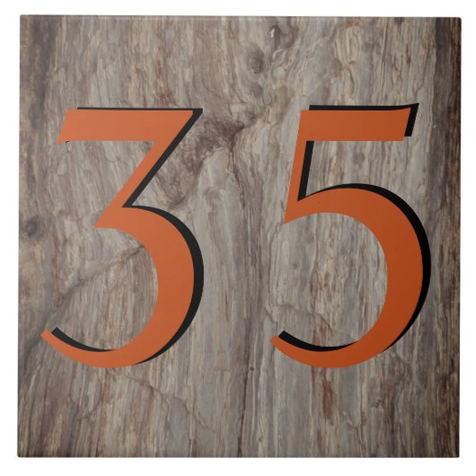 Kupfer Stone House Number Double #s Horizontal Fliese (Vorderseite)