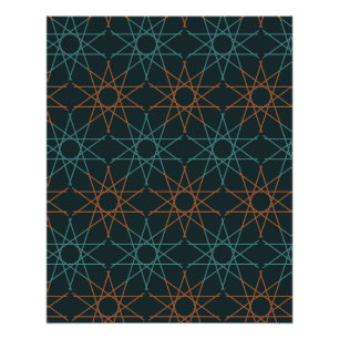 Kupfer-Teal-Geometrie Poster