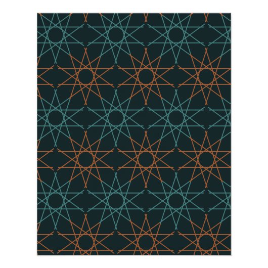Kupfer-Teal-Geometrie Poster (Vorderseite)