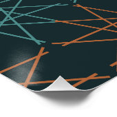 Kupfer-Teal-Geometrie Poster (Ecke)