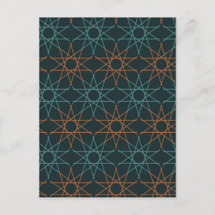 Kupfer-Teal-Geometrie Postkarte