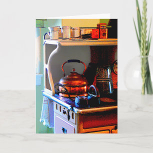 Kupfer Tee Kettle auf Stove Karte